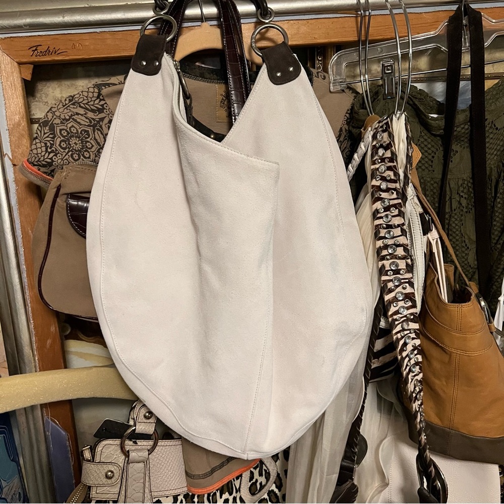 Ladies White Suede Hobo Bag Large and Lucious! by The Gap
